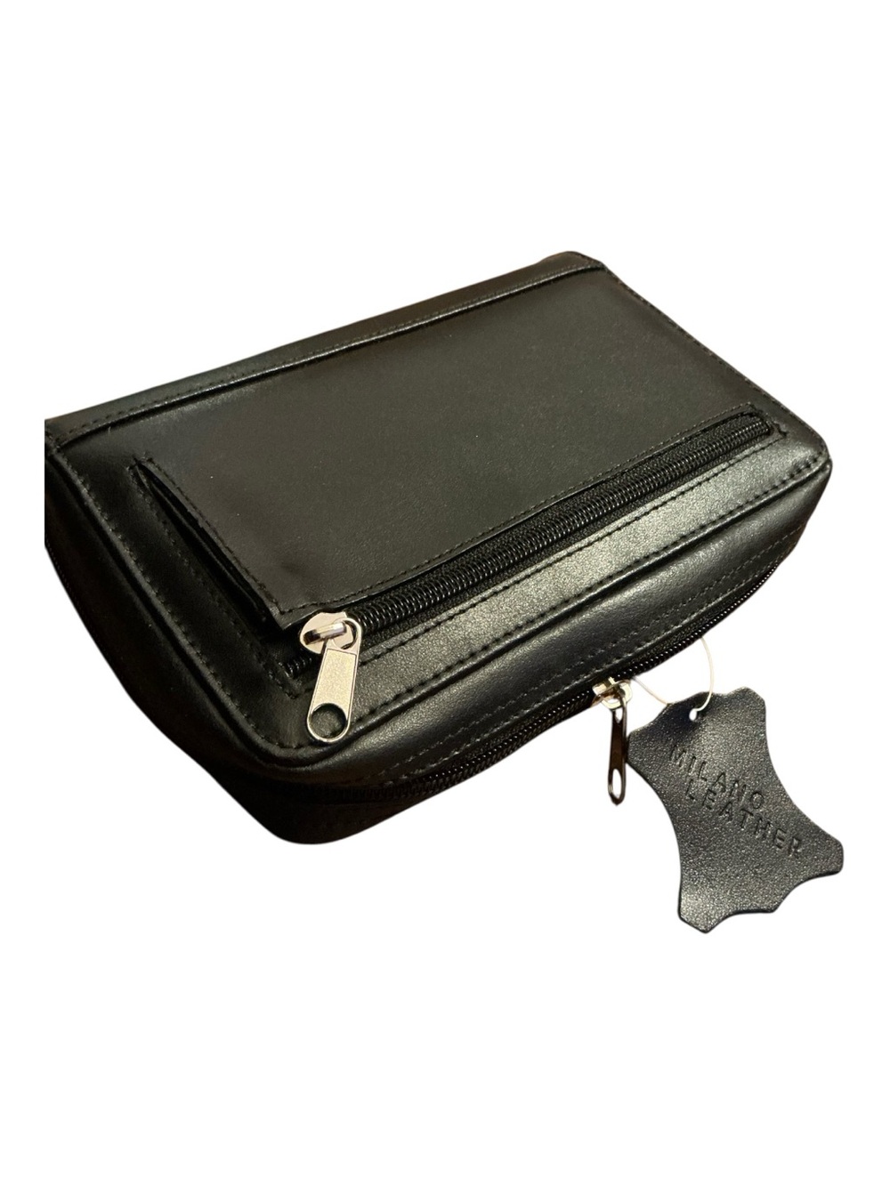 Men's Black Milano Leather Durable Wallet Case